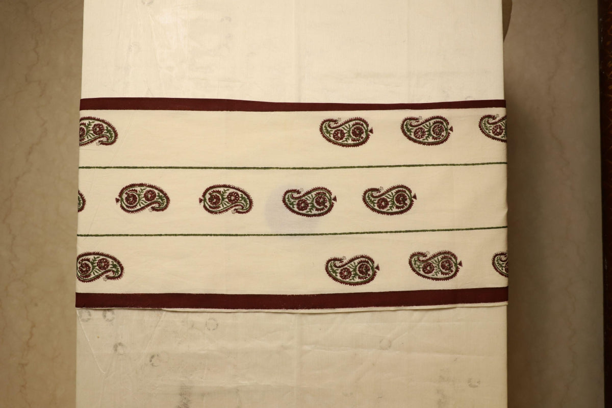 Wazir Heritage Yellow/White Paisely Table Runner