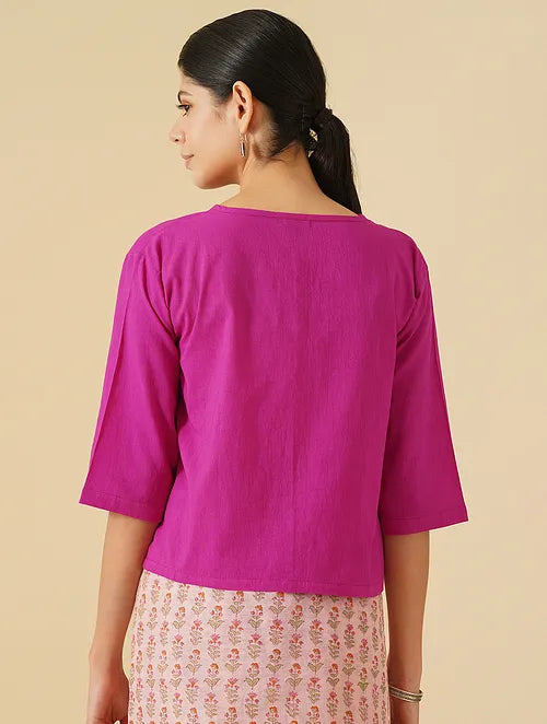 Pink Mini Handblock Printed Cotton Saree
