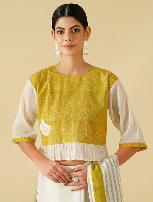Buta Cotton Mustard Saree