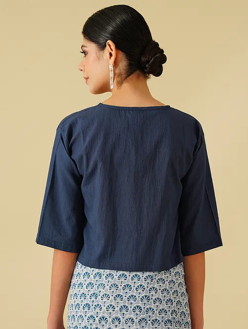 Blue Paisely Cotton Saree