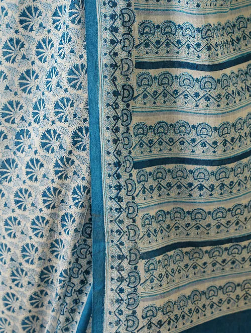 Blue Paisely Cotton Saree