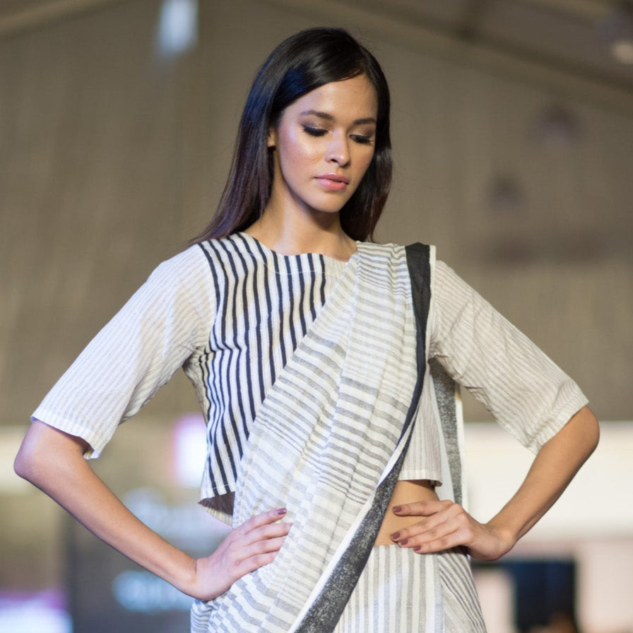 Striped Black-White Blouse
