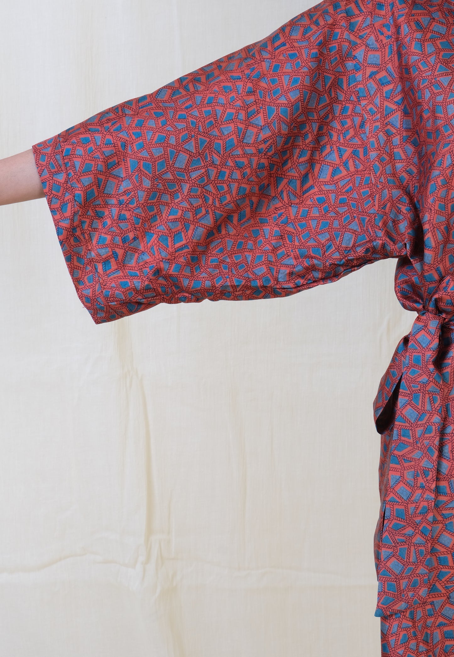 Unico Geometric Gloss Silk Robe