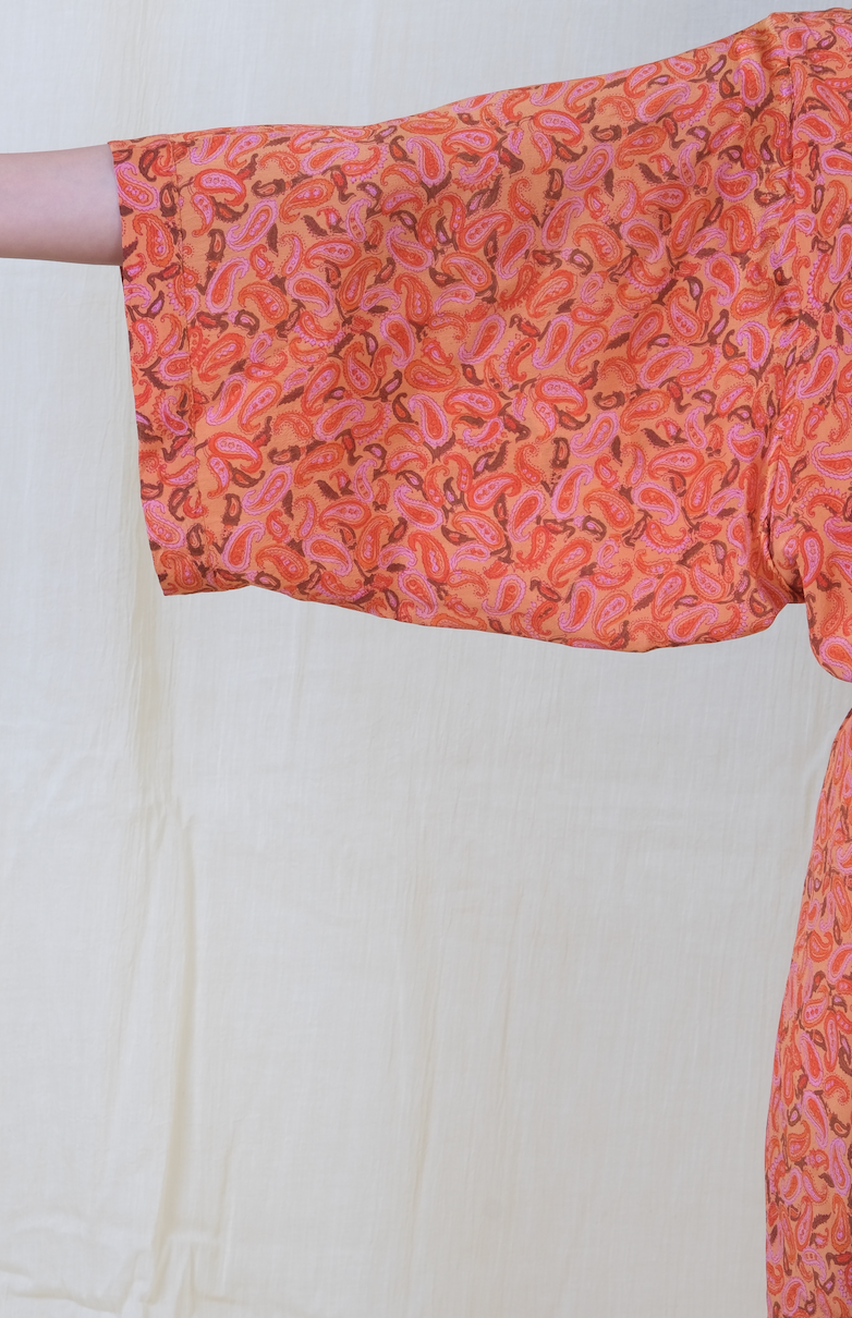 Unico Tangerine Silk Robe
