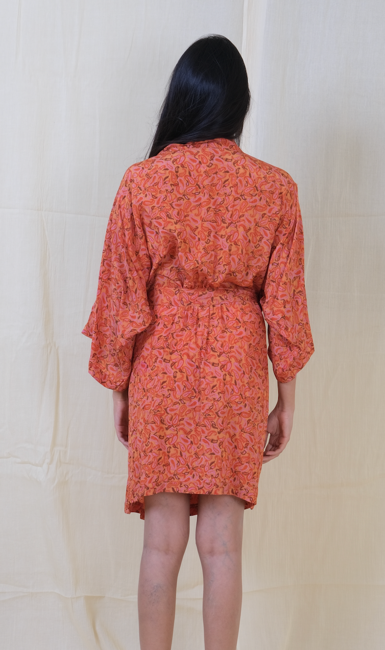 Unico Tangerine Silk Robe