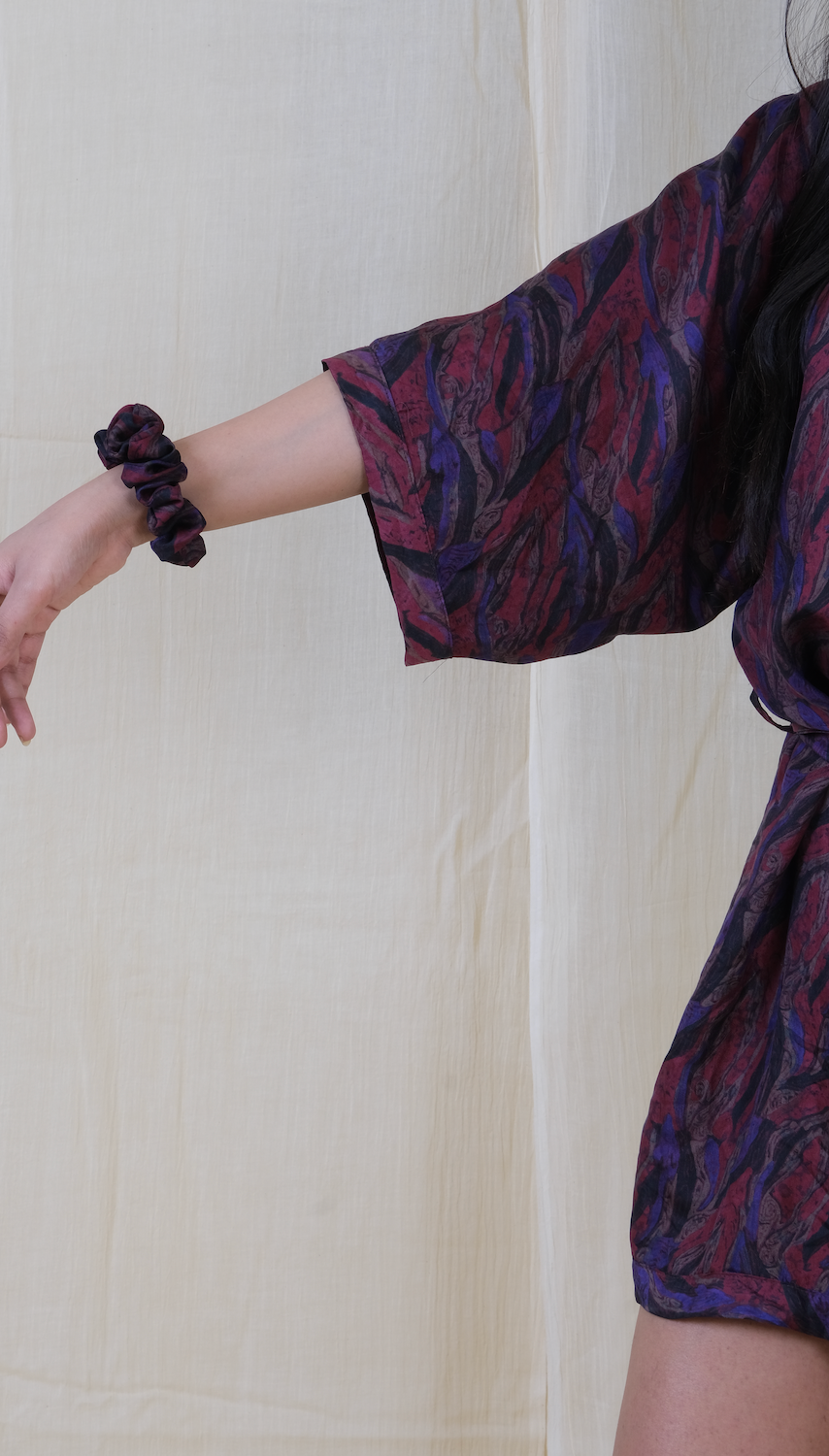 Unico Berry Blackout Silk Robe