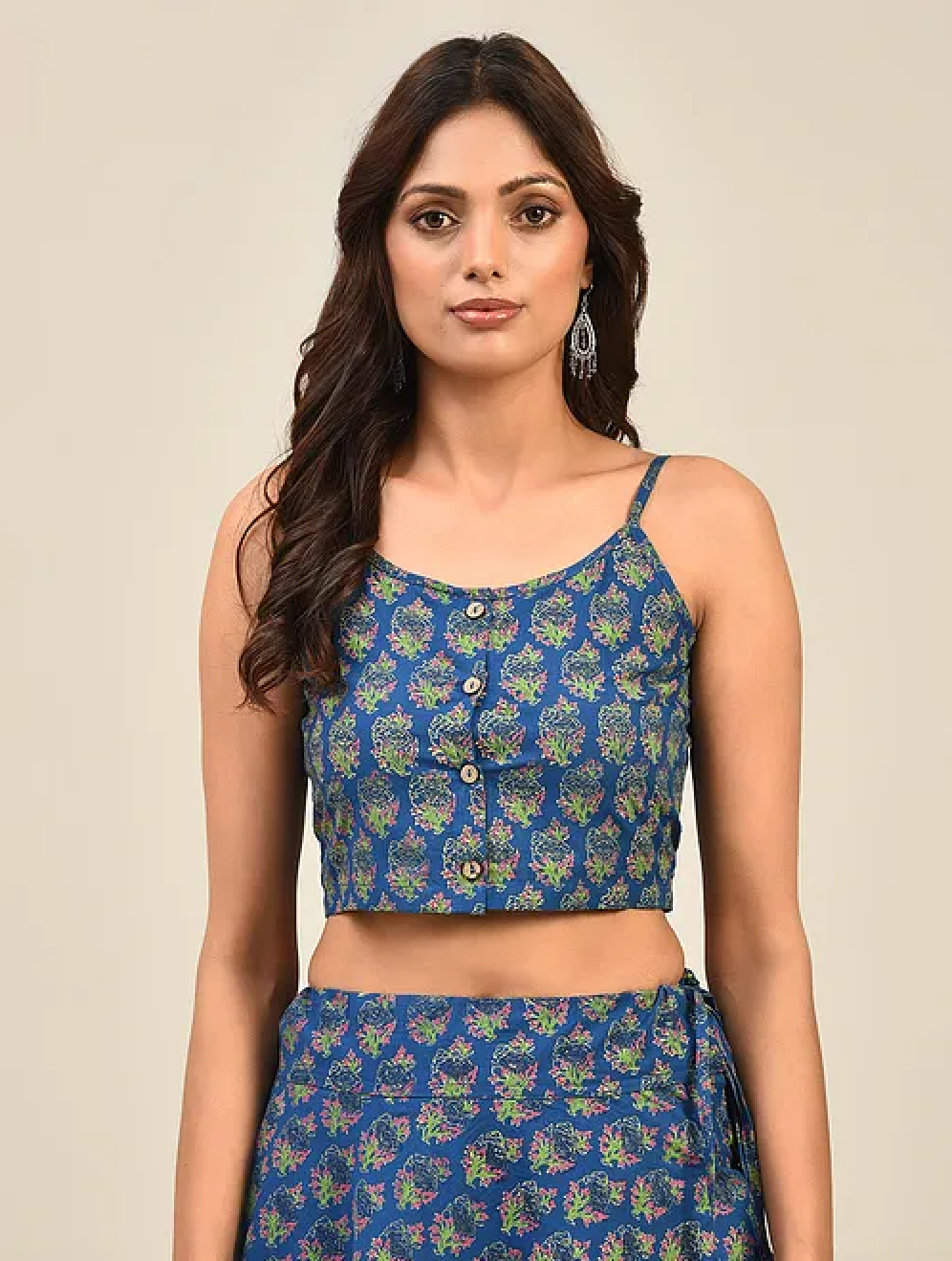 Blue Hand-block Printed Cotton Blouse