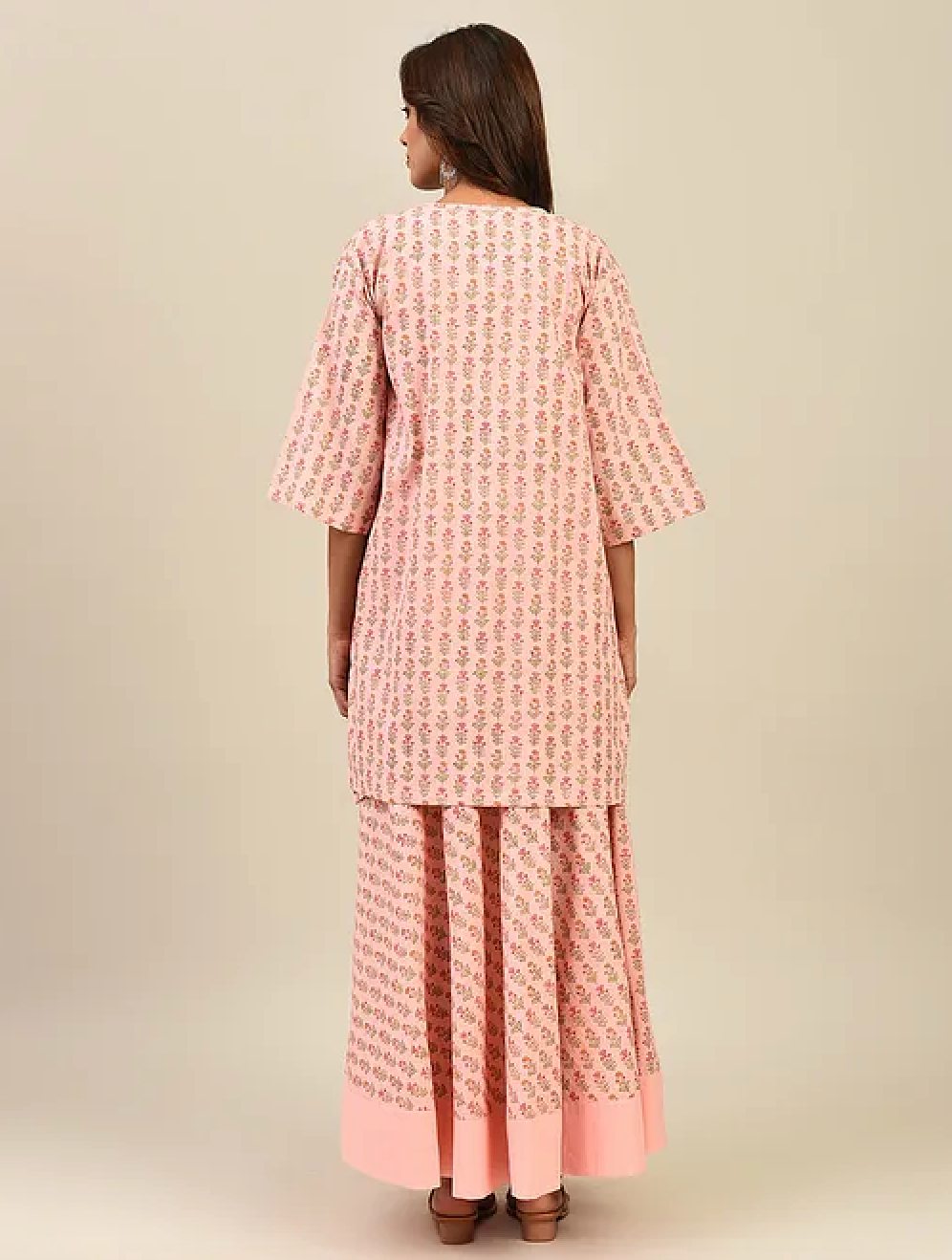 Light Pink Hand block Printed Lehenga