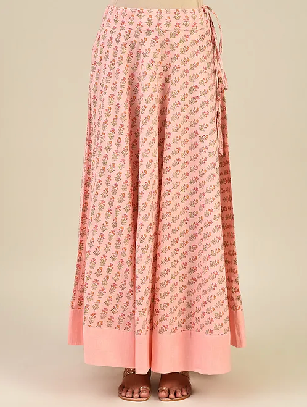 Light Pink Hand block Printed Lehenga
