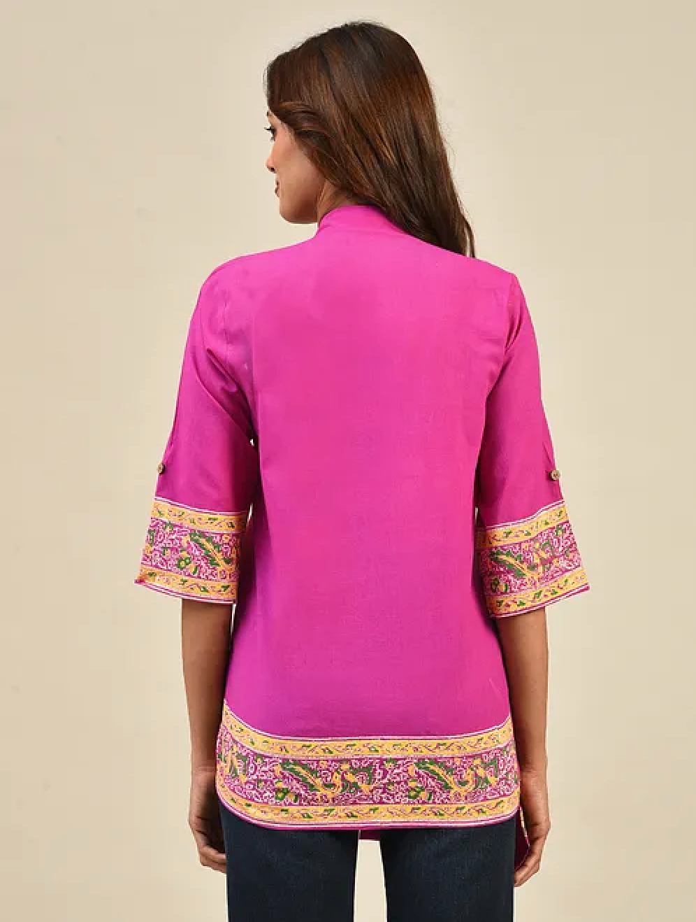 Pink Hand block Printed Cotton Shirt
