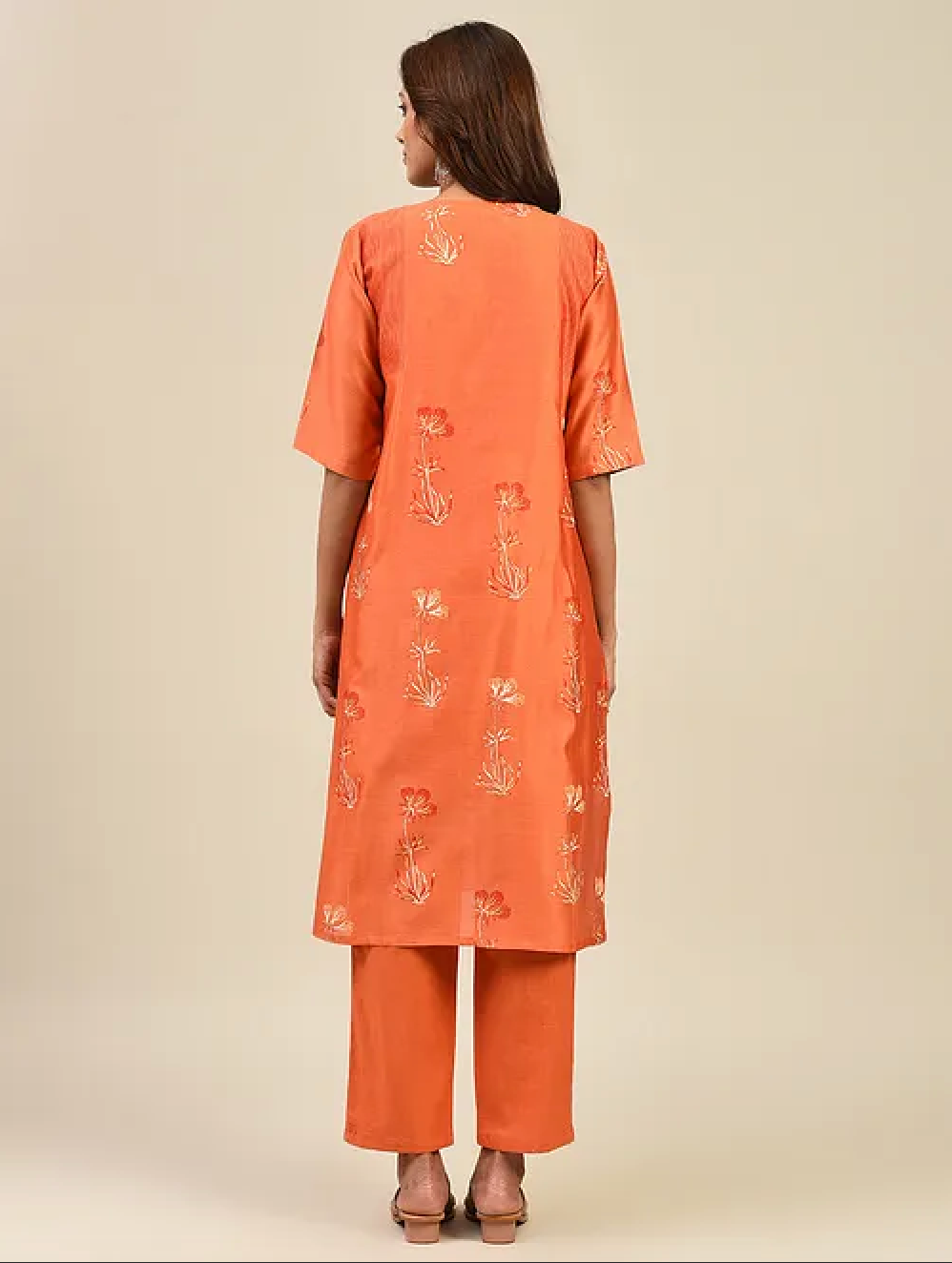 Orange Cotton Pants