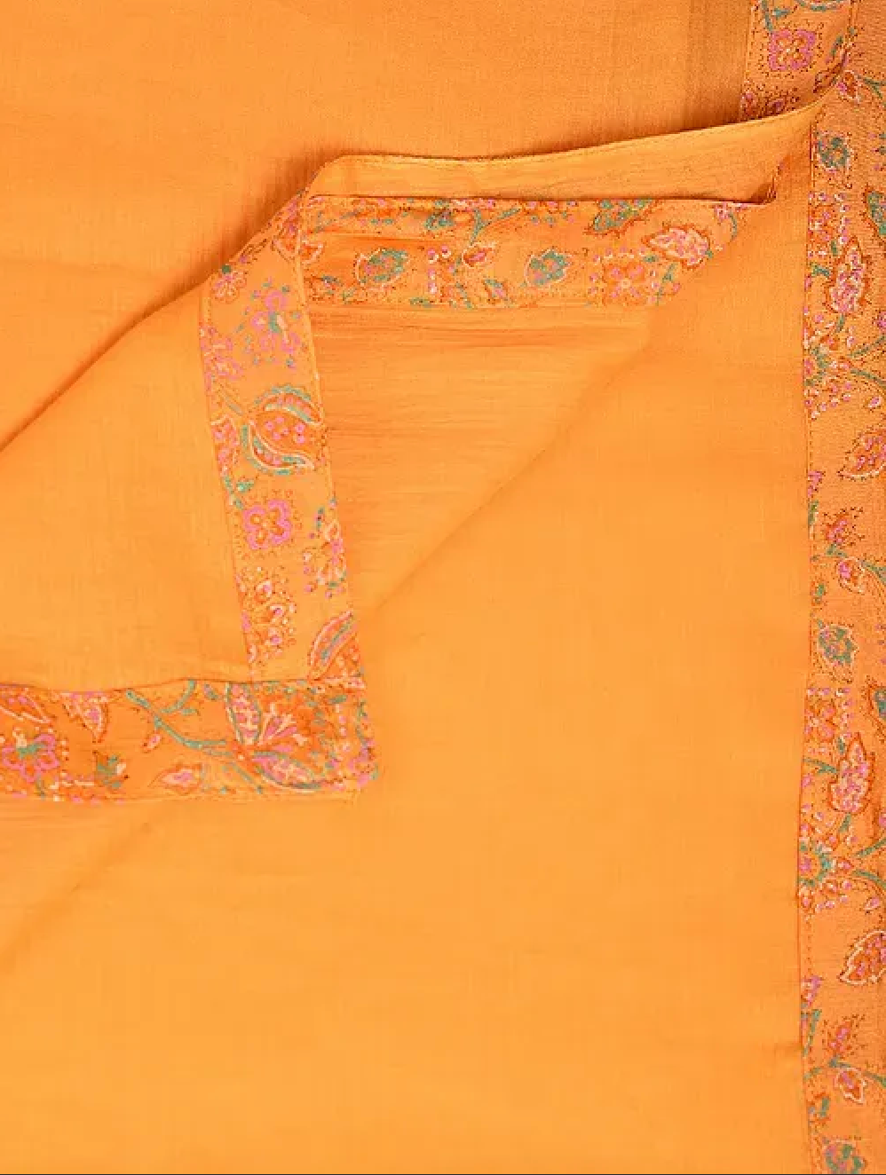 Yellow Hand Block Printed Chanderi Kurta (with Cotton Slip) with Palazzo and Cotton Chanderi Dupatta (Set of 4)