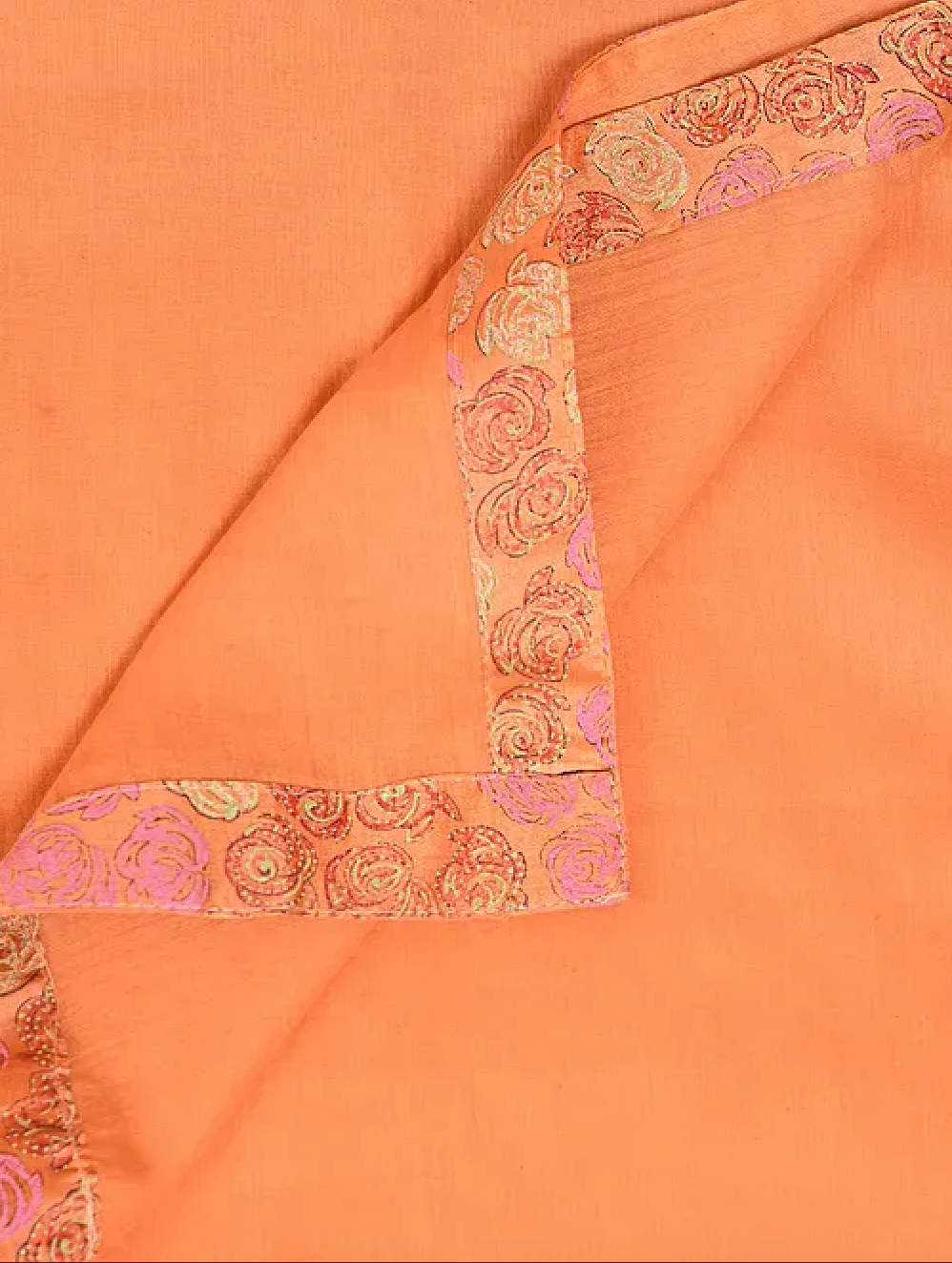 Rust Pink Hand Block Printed Cotton Chanderi Dupatta