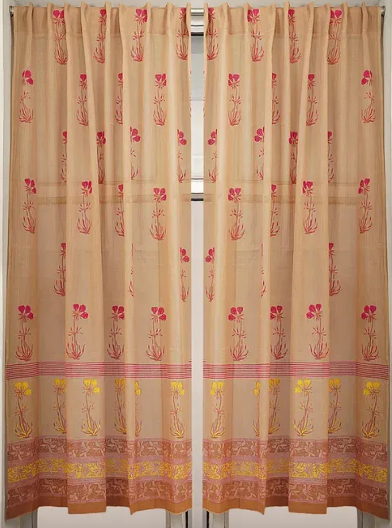 Pal Muddy Brown Cotton Curtains (Set of 2)