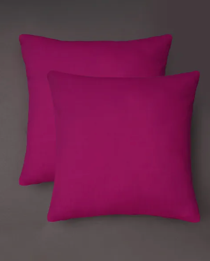 Jugal Magenta Solid Cushion Covers (Set of 2)