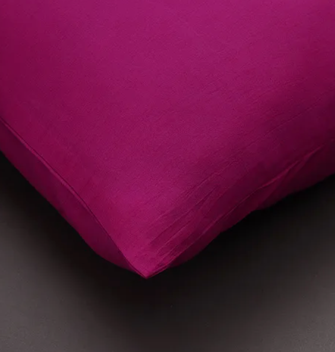 Jugal Magenta Solid Cushion Covers (Set of 2)