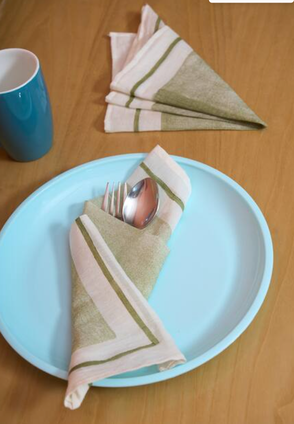 Wazir Olive Green Napkins (Set of 6)