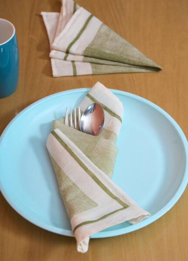 Wazir Olive Green Napkins (Set of 6)