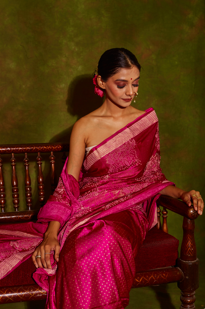 Jashn Fuschia Saree
