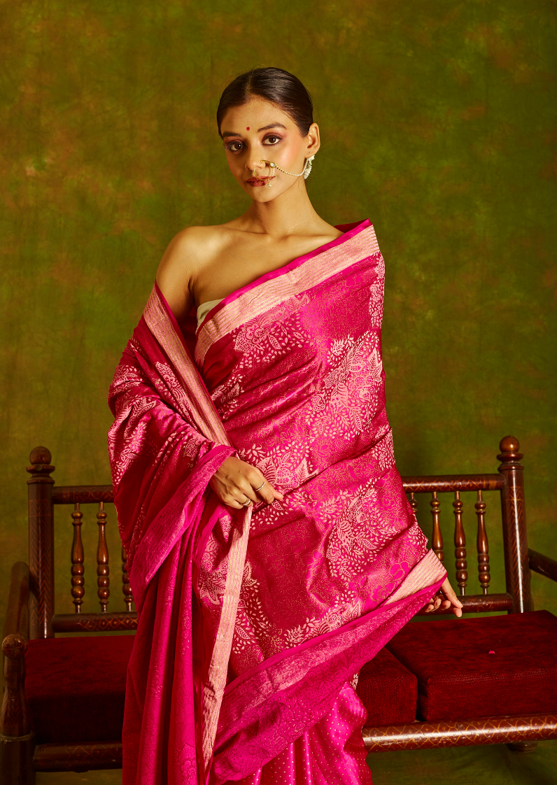 Jashn Fuschia Saree