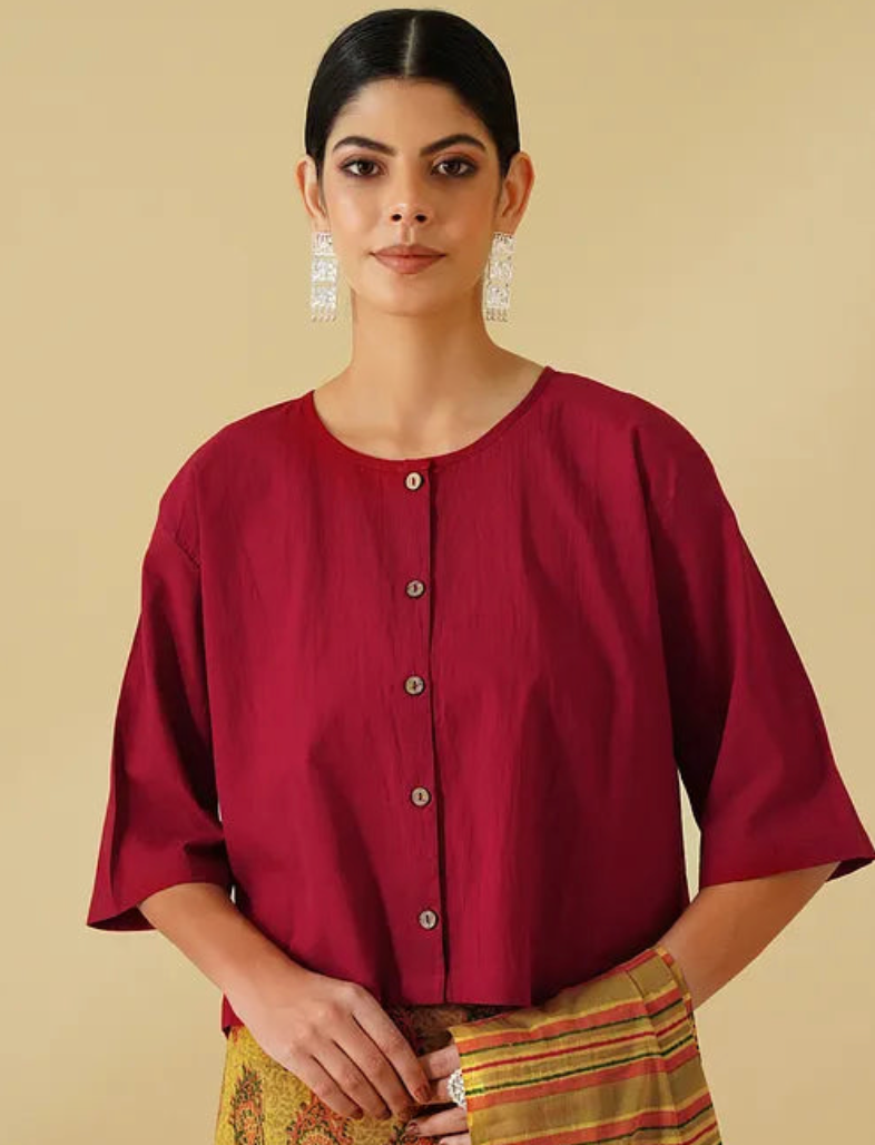 Red Cotton Blouse