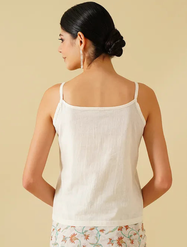 Cotton Strap Blouse with Lining
