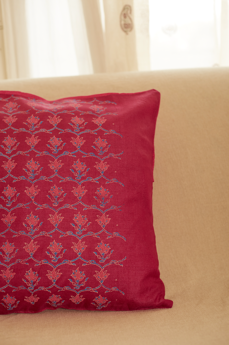 Rangoli Jaal Pink Cushion Covers Tussar