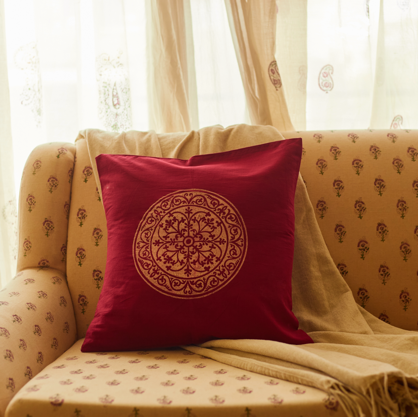 Rangoli Red Cushion Covers (Set of 2)