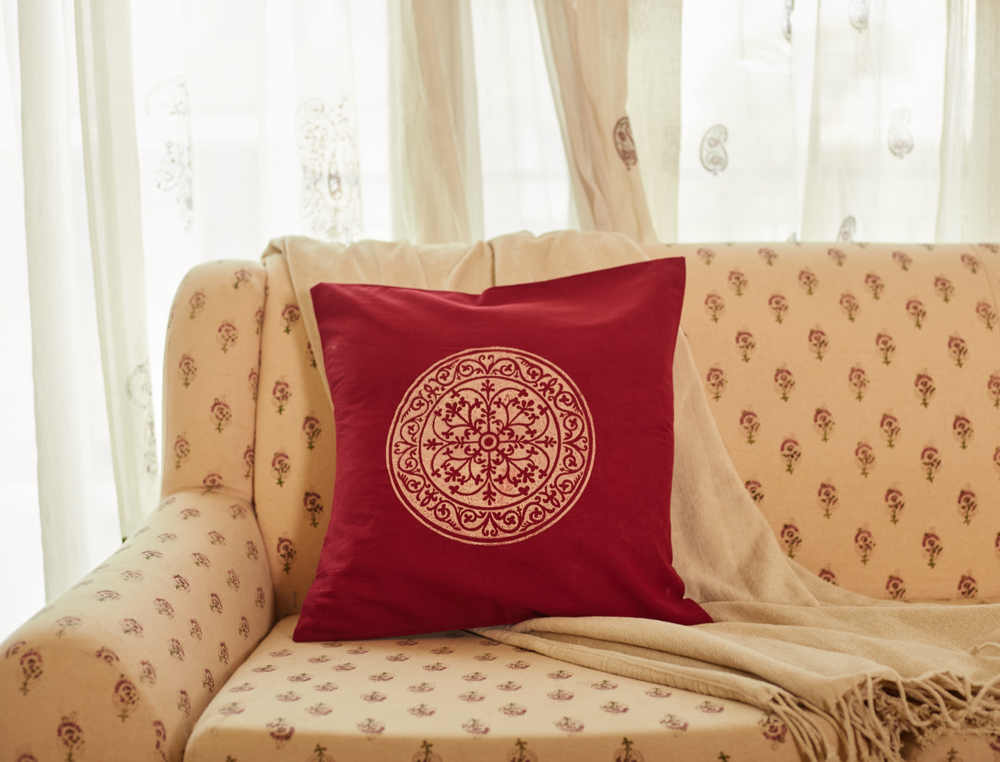 Rangoli Red Cushion Covers (Set of 2)
