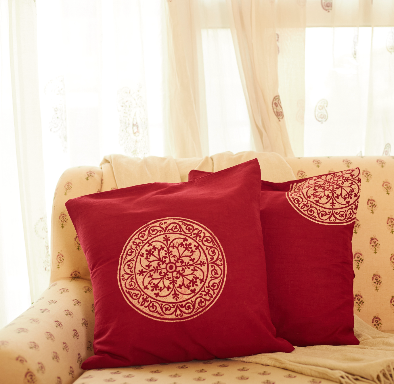 Rangoli Red Cushion Covers (Set of 2)