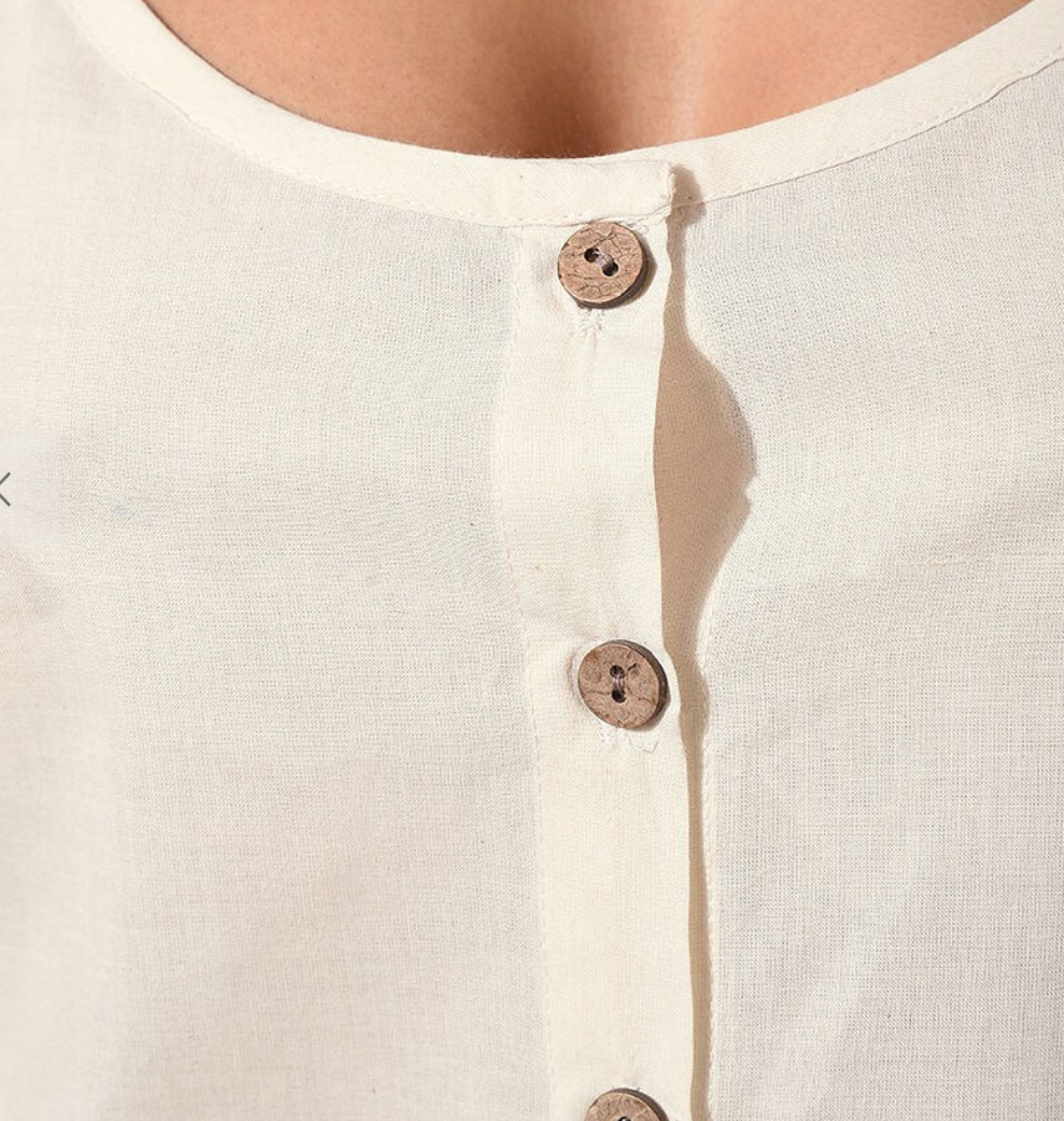 Black and White Cotton Strap Blouse with Lining (Set of 2)