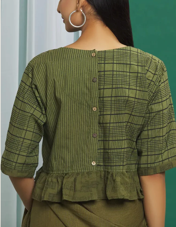 Olive Green Cotton Blouse