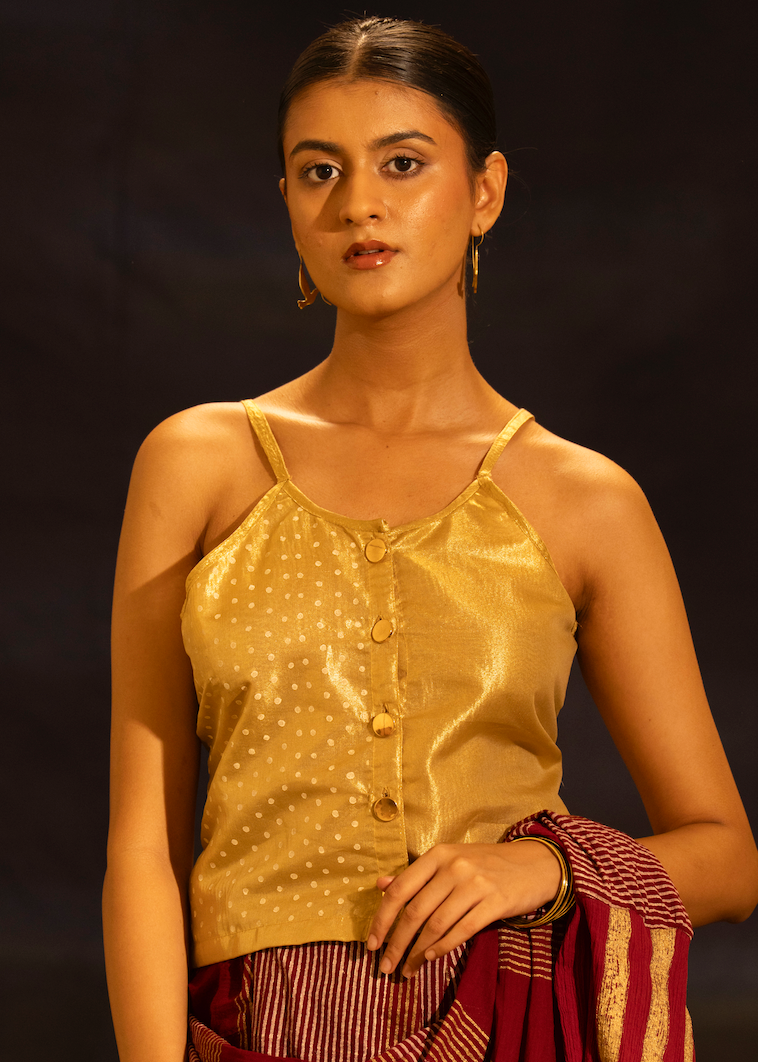 Gold Zari Strap Blouse