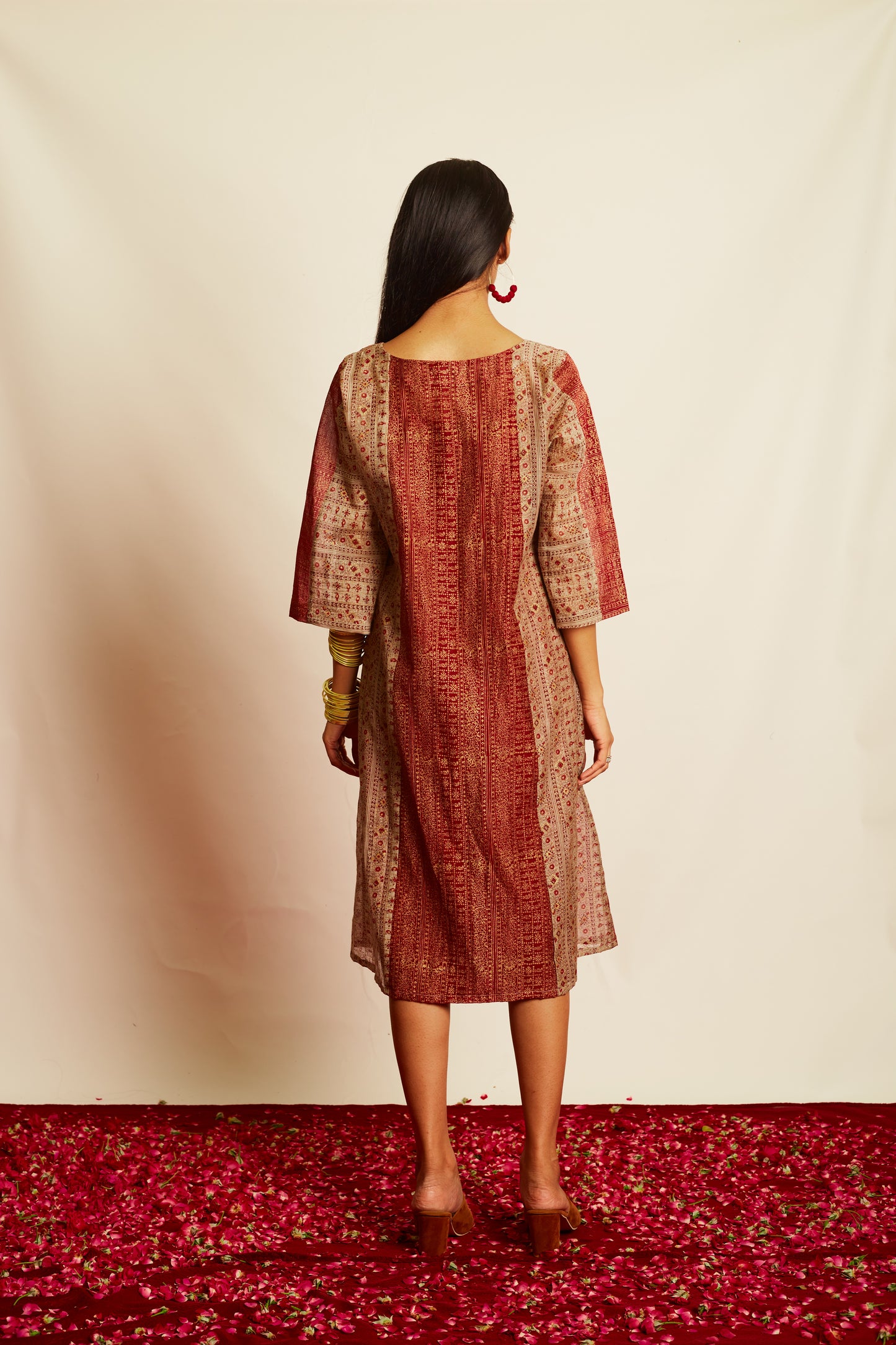 Jashan Surkh -Surmai Chanderi Kurta with Pants (Set of 2)