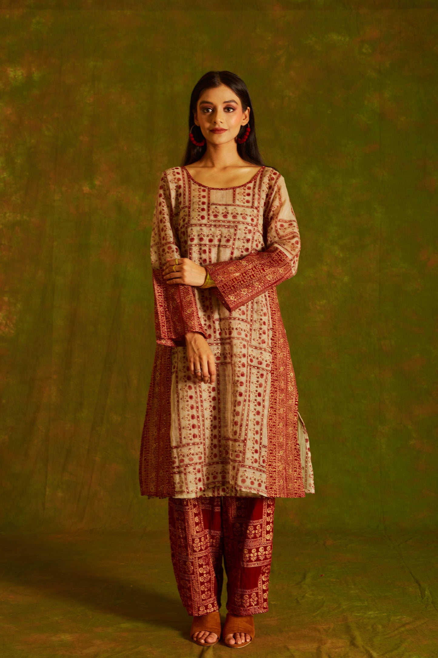 Jashan Surmai Kota Doria Kurta Set (Set of 2)
