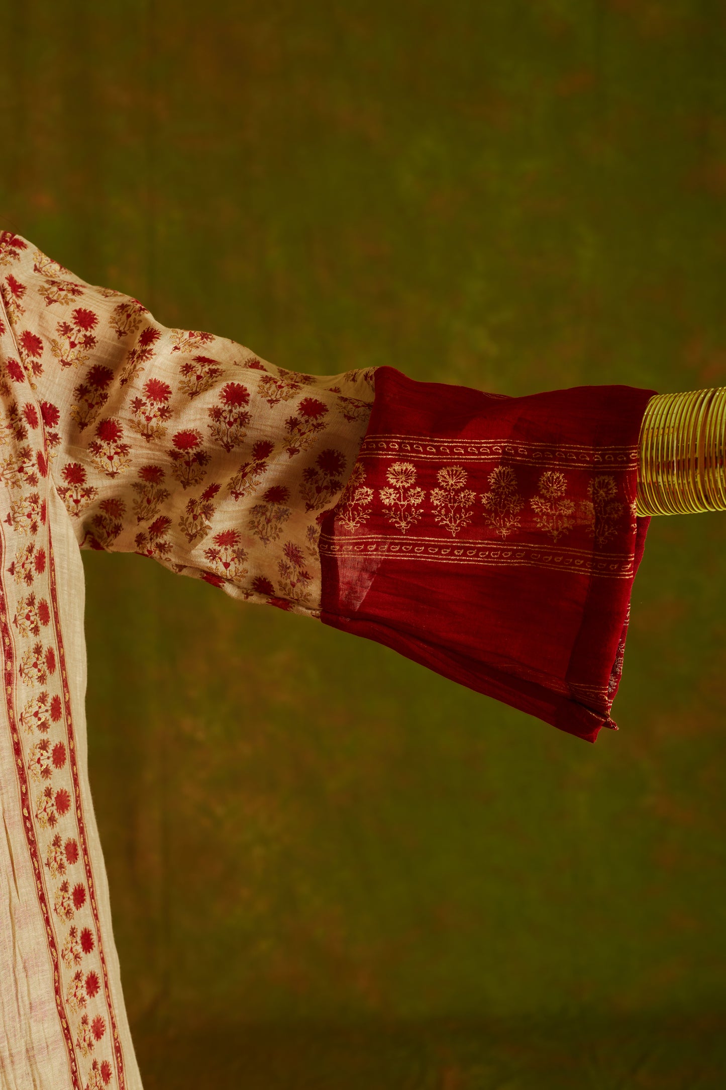 Jashan Surkh -Surmai Chanderi Dress with Shrug