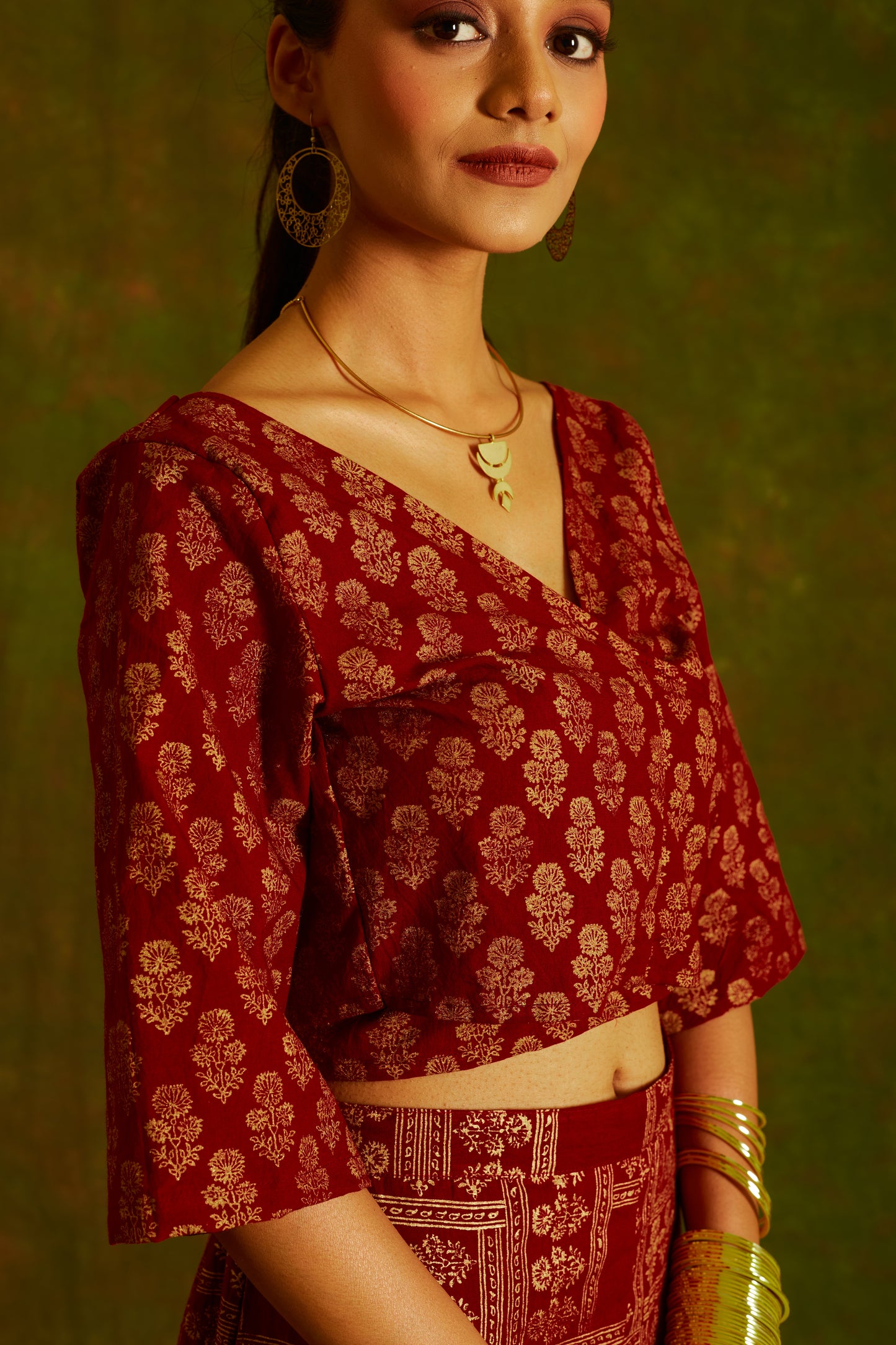 Jashan Surmai Tie-Up Blouse Top