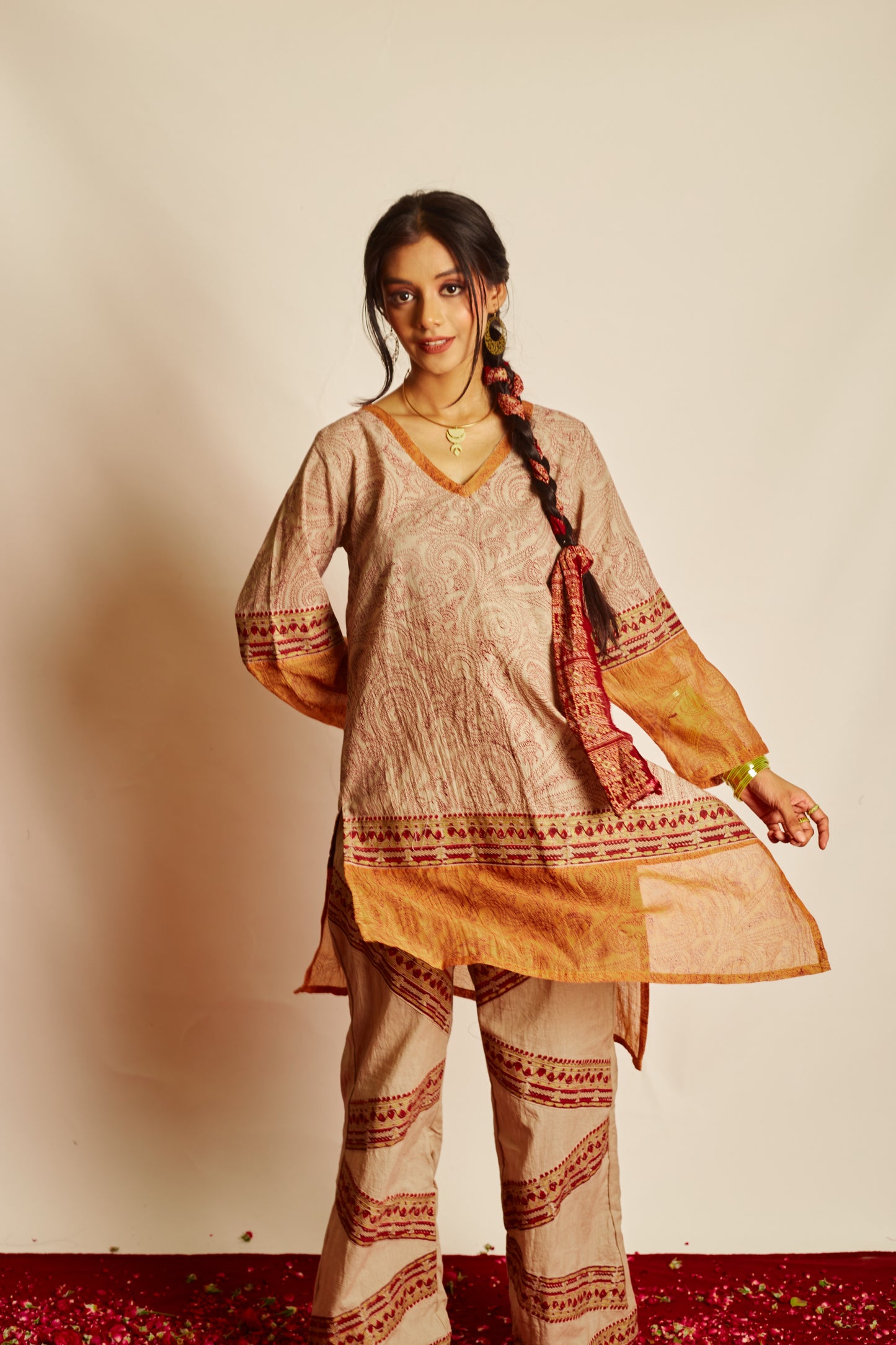 Jashan Surmai- Rayi Cotton Chanderi Kurta