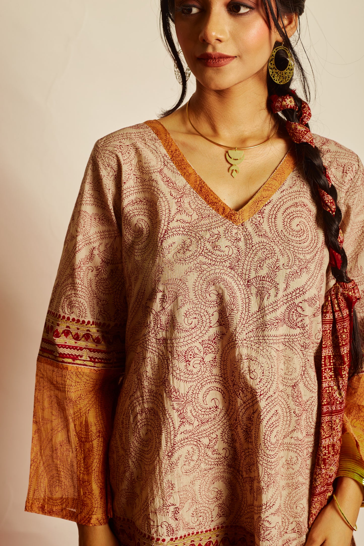 Jashan Surmai- Rayi Cotton Chanderi Kurta