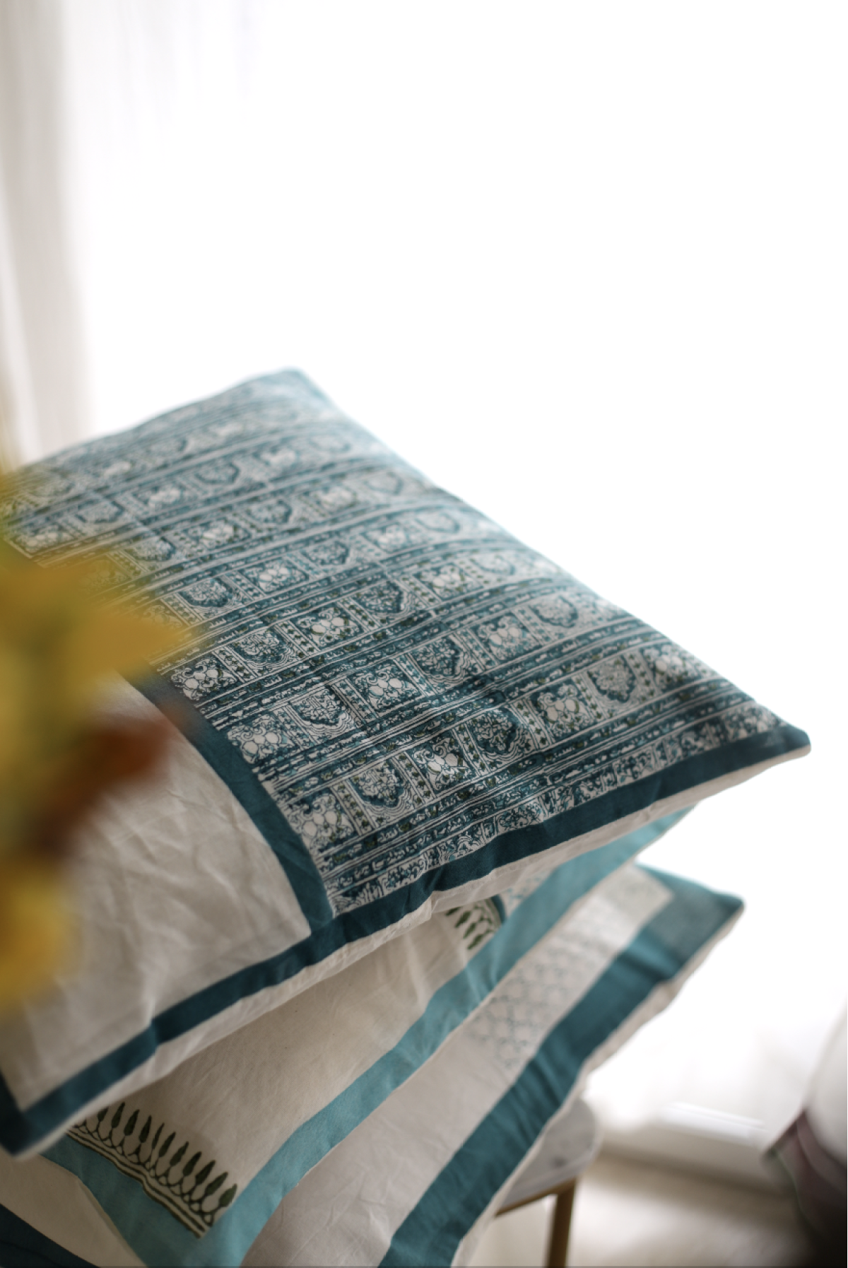 Blue Pata Print Cushion Cover (Set of 2)