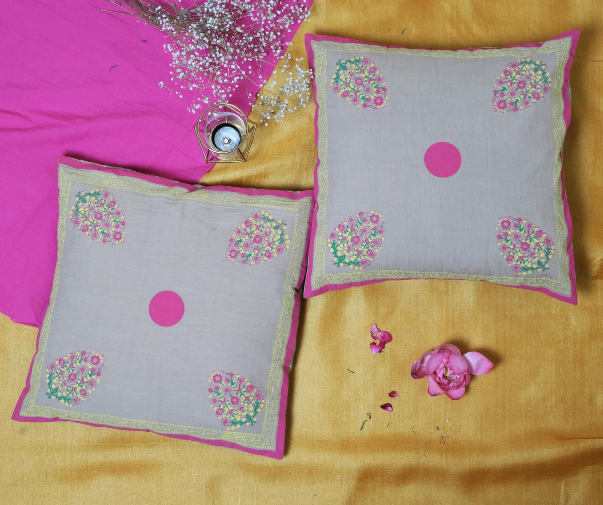 4 Paisley Beige Cushion Cover 12*12 (set of 2)