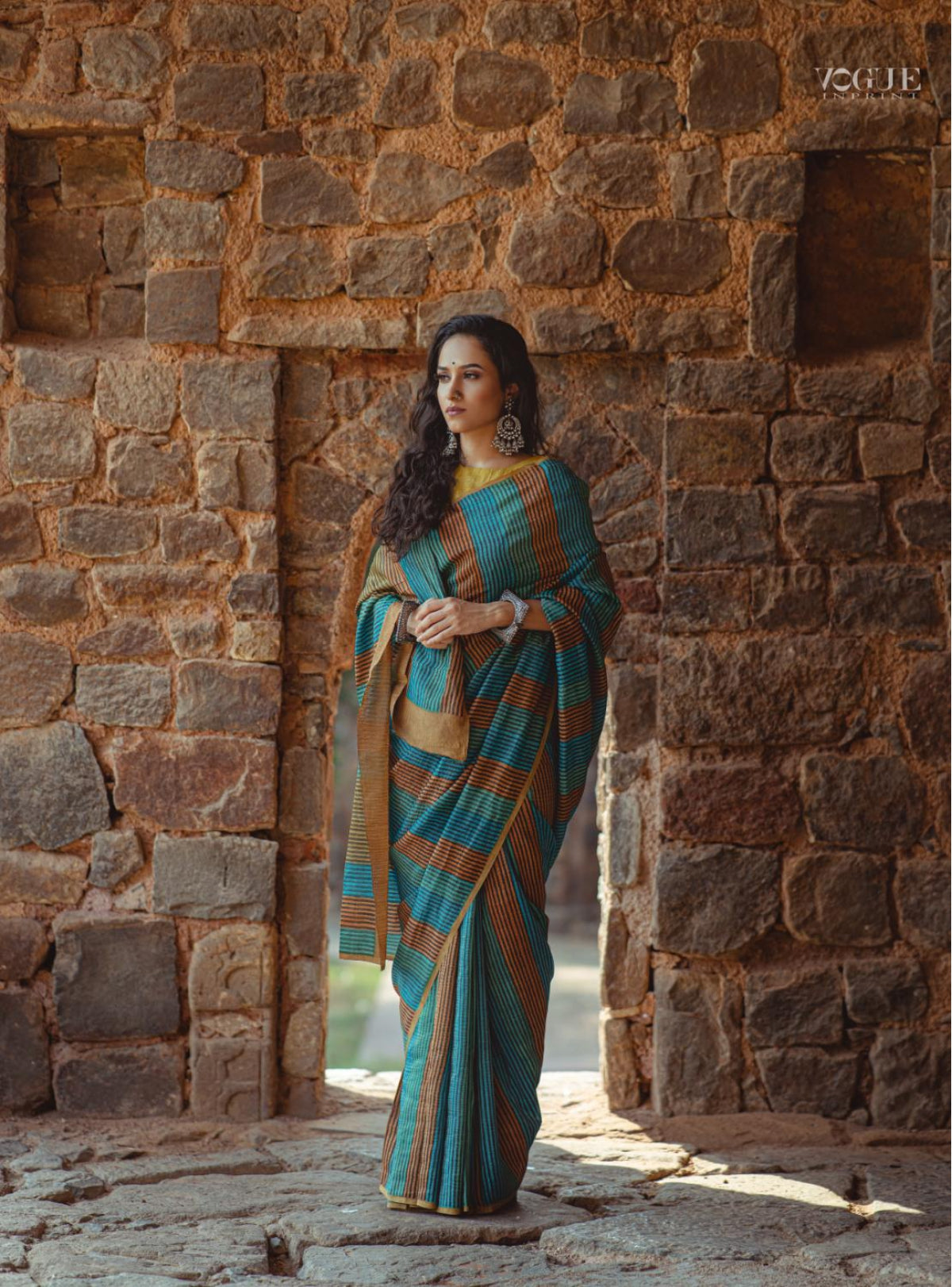 Handcrafted Cotton Hand Print Multicolor Saree