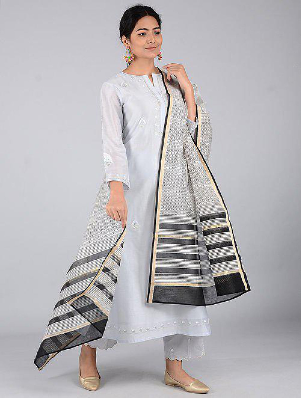 Black Chanderi Dupatta