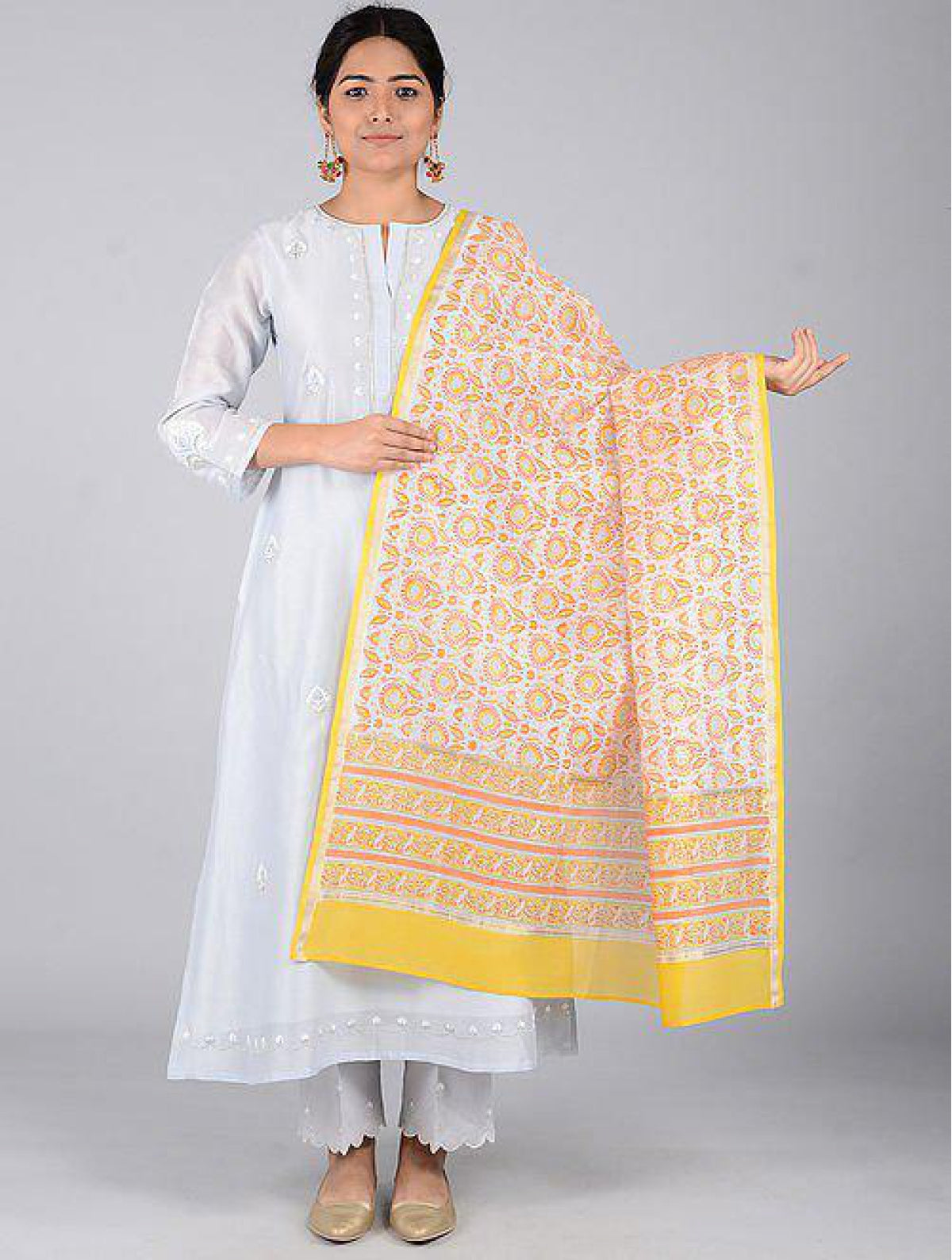 Yellow Chanderi Dupatta