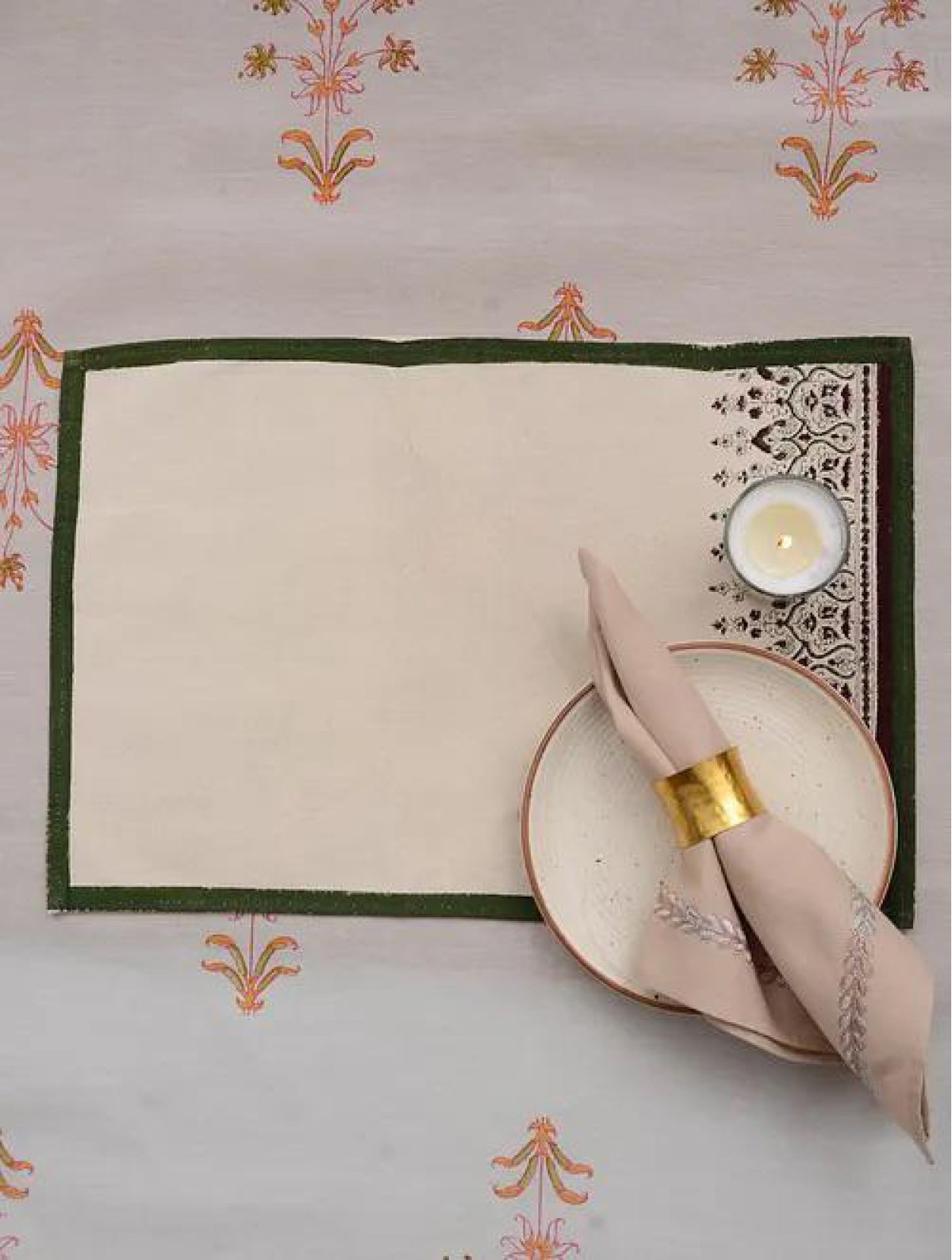 Maroon and Green Sidey Table Mats (Set of 2)