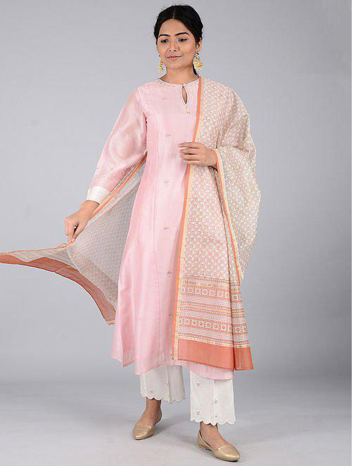Rust Chanderi Dupatta