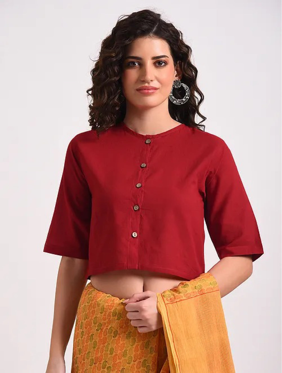 Red Cotton Blouse