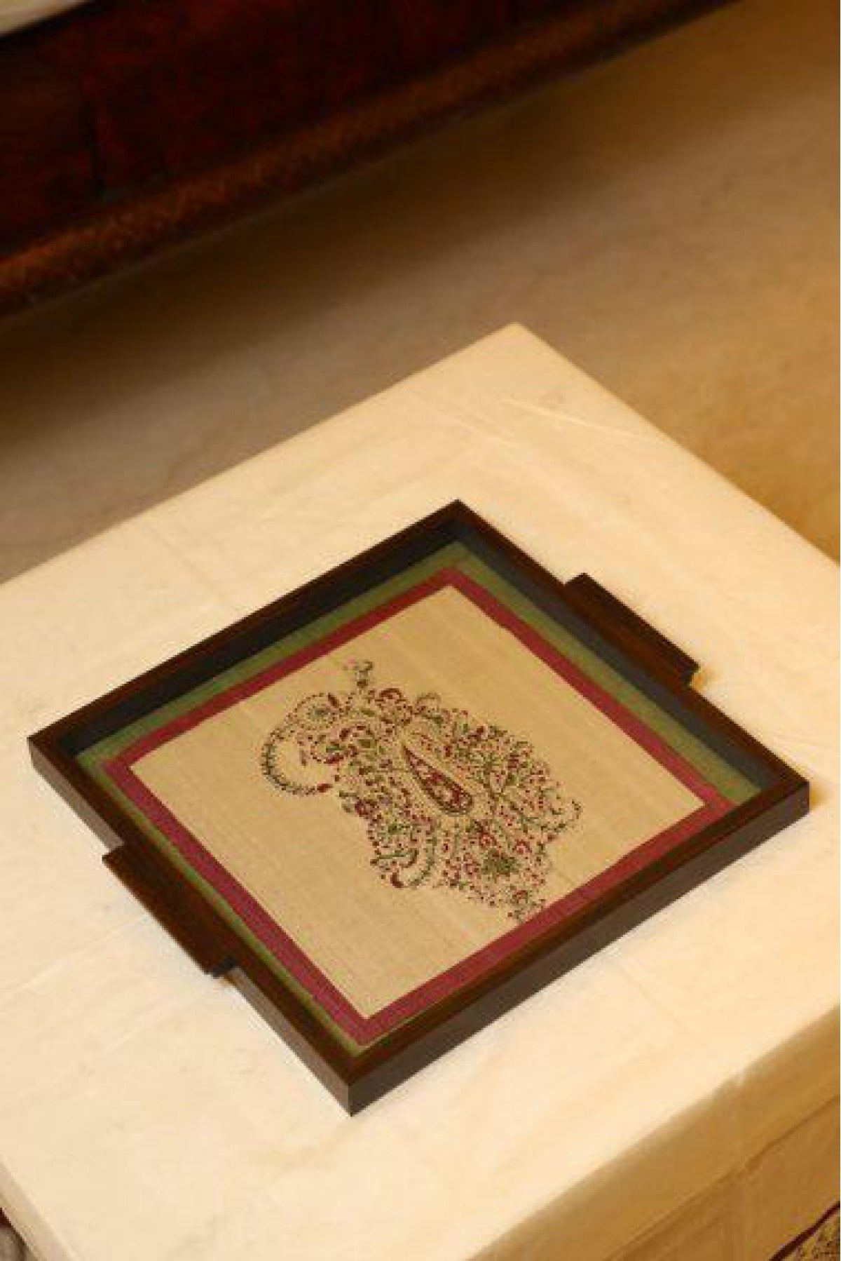 Wooden Handblock Printed Tray