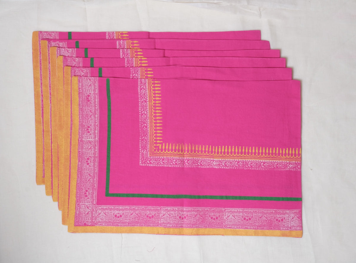 Pink Jaal blue Table Mat 18*12(set of 2)