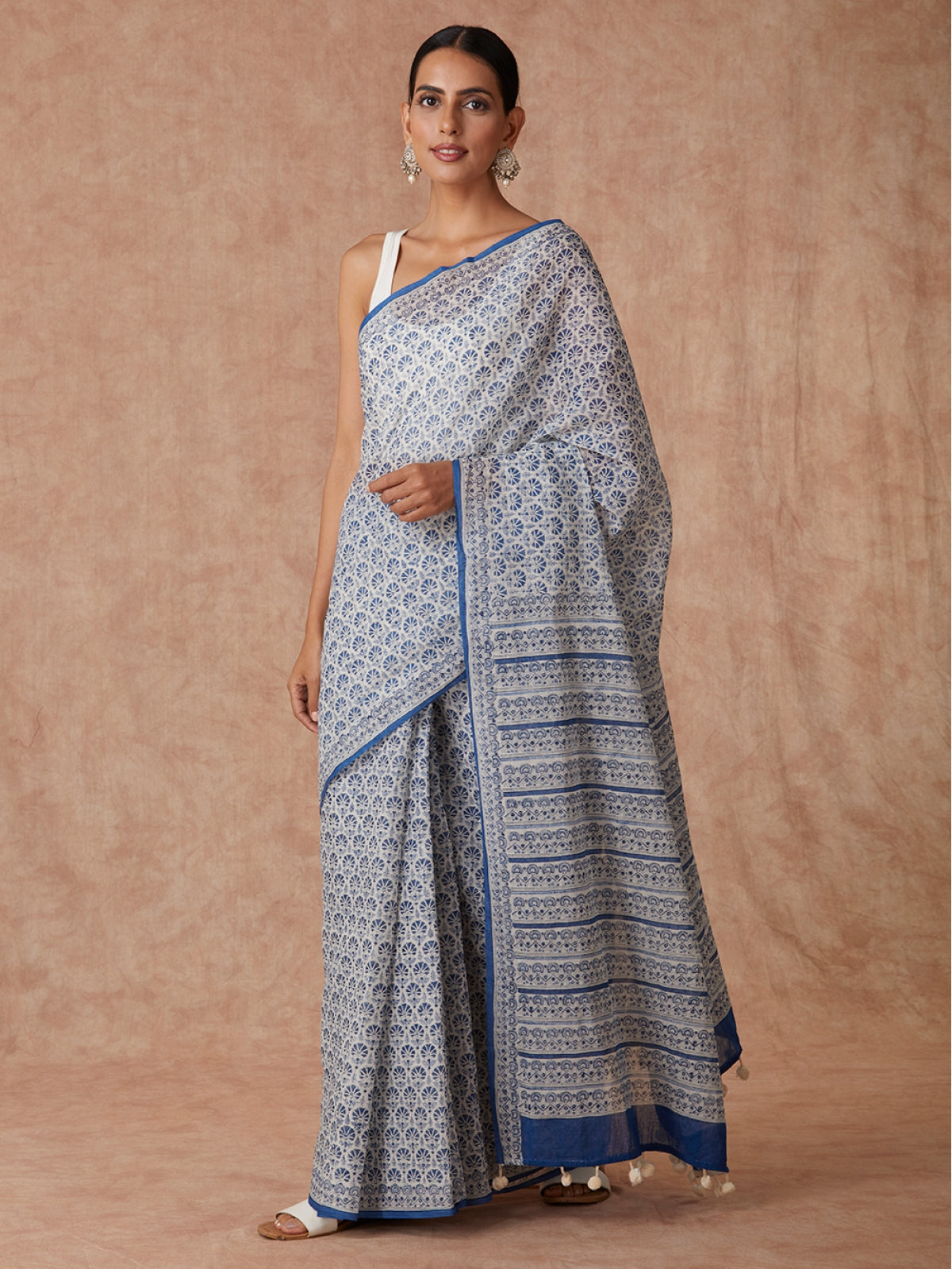 Indigo Cotton Saree
